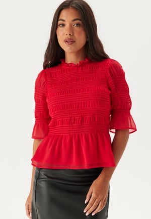 BUBBLEROOM Shannon Smock Blouse Red M