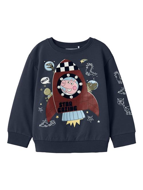 NAME IT Sweatshirt 'NMMDEB PEPPA'  navy / lyseblå / mørkerød / hvid