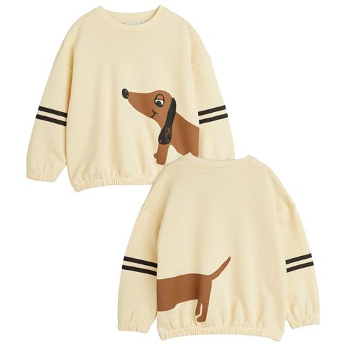 Mini Rodini Stribet sweatshirt med hundeprint i Beige | Beige | 116/122 cm