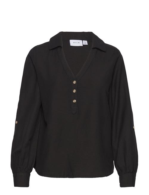 Vila Viprisilla V-Neck L/S Shirt Vila Black