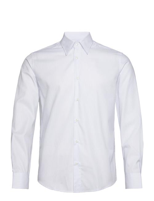 Mango Slim-Fit Striped Cotton Twill Suit Shirt Mango White