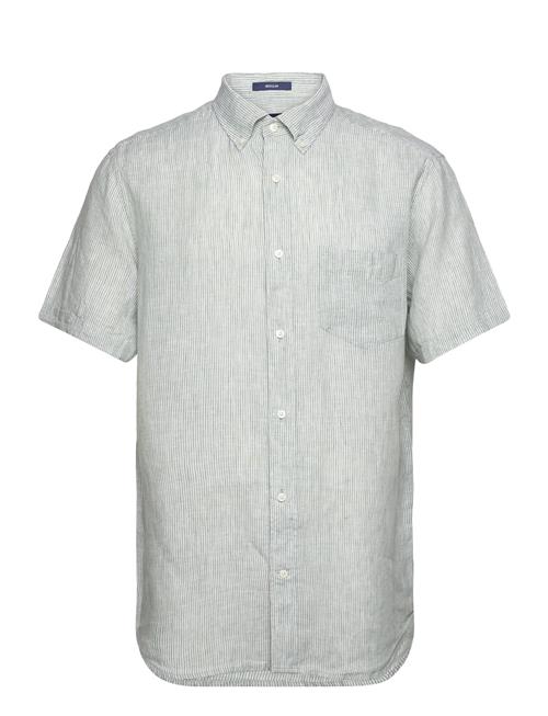 GANT Reg Linen Stripe Ss Shirt GANT Green