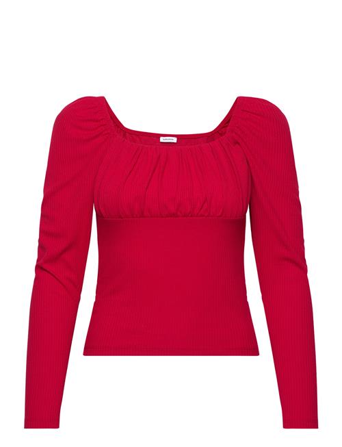 Bubbleroom Neija Square Neck Top Bubbleroom Red