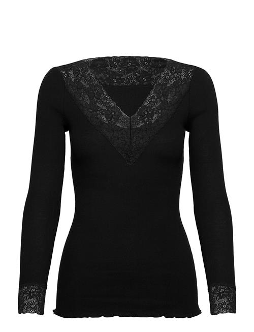 Organic T-Shirt W/ Lace Rosemunde Black