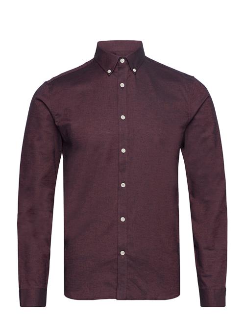 Lindbergh Yarn Dyed Oxford Superflex Shirt L/ Lindbergh Burgundy