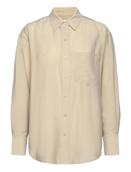 Calvin Klein Relaxed Sheer Tencel Shirt Calvin Klein Cream