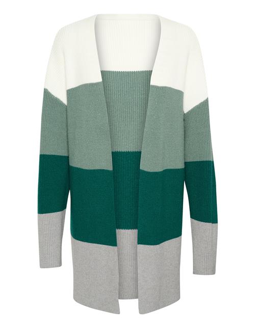 CULTURE Cardigan 'Olivia'  creme / grå / mørkegrøn