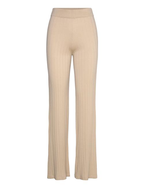 Davida Cashmere Fine Knit Wide Pants Davida Cashmere Beige