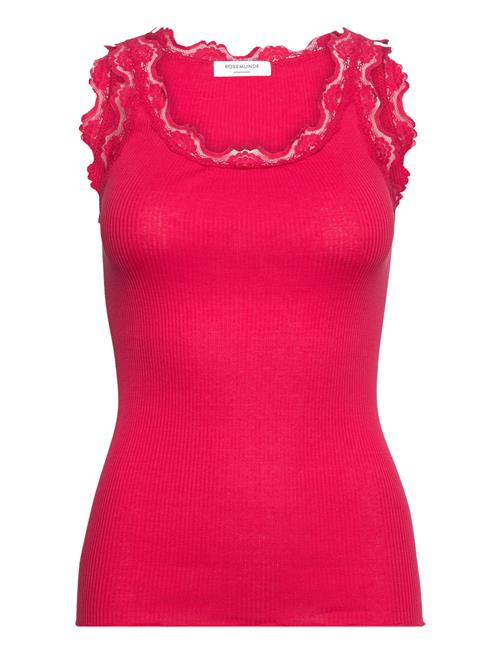 Rwbabette Silk Sl U-Neck Long Lace Rosemunde Red