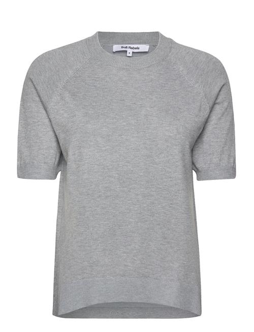 Soft Rebels Srmarla Ss O-Neck Knit Soft Rebels Grey