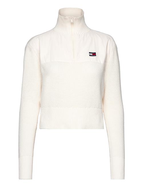 Tommy Jeans Tjw Half Zip Badge Rib Sweater Tommy Jeans White