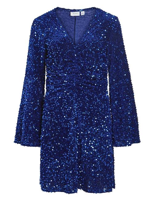 Vila Vibarina Wide Sleeve Glitter Dress Vila Blue