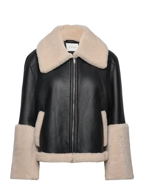 Malina Gaia Cropped Shearling Jacket Malina Black