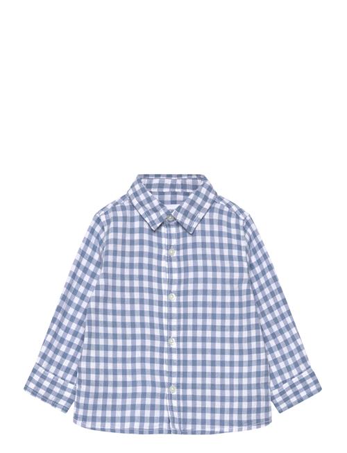 Mango Gingham Check Cotton Shirt Mango Blue