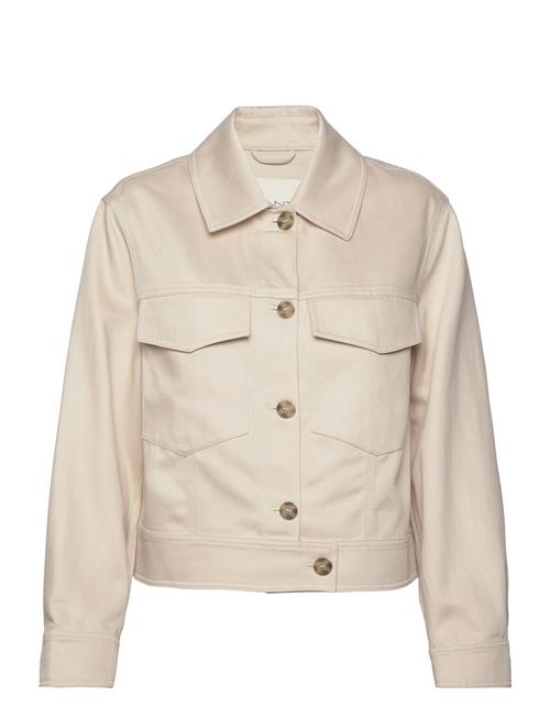 GANT Cropped Linen Blend Jacket GANT Cream