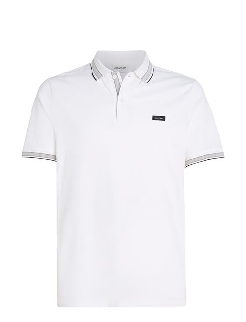 Calvin Klein Stretch Pique Multi Tipping Polo Calvin Klein White