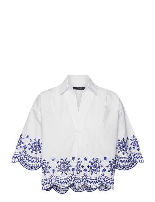 French Connection Alissa Cotton Embroid Popover French Connection White