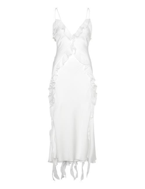 Marsella Ruffle Midi Dress Bardot White