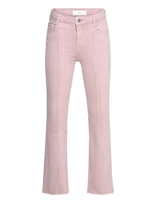 Mango Decorative Seam Flared Jeans Mango Pink