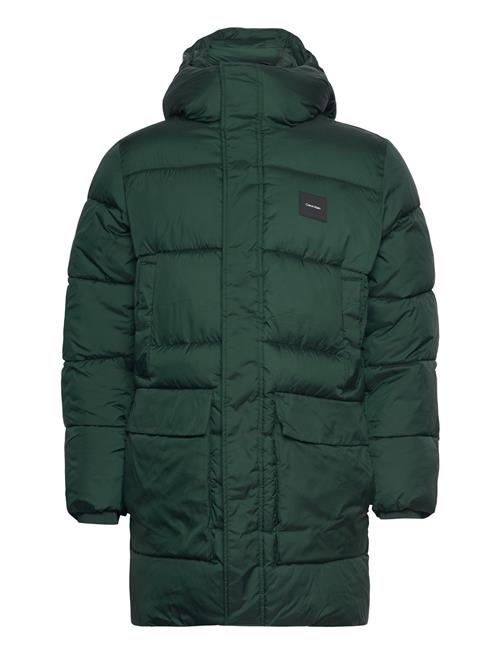 Calvin Klein Long Hooded Quilt Puffer Mw Calvin Klein Green