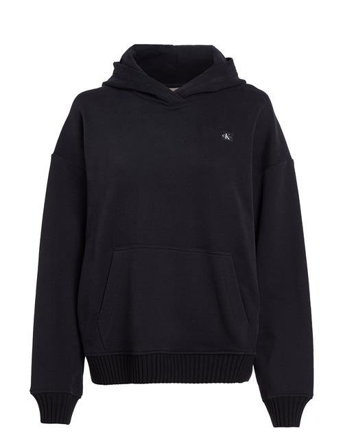 Calvin Klein Jeans Woven Label Peached Hoodie Calvin Klein Jeans Black