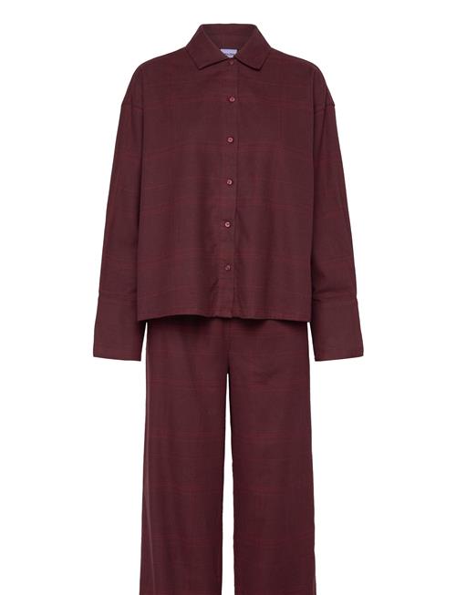 L/S Buttondown & Pant Sleep Set Calvin Klein Burgundy