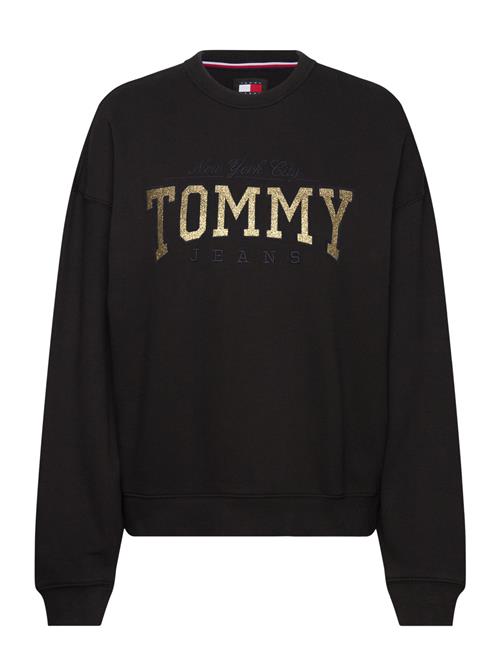 Se Tjw Nw Bxy Glitter Varsity Crew Tommy Jeans Black ved Booztlet