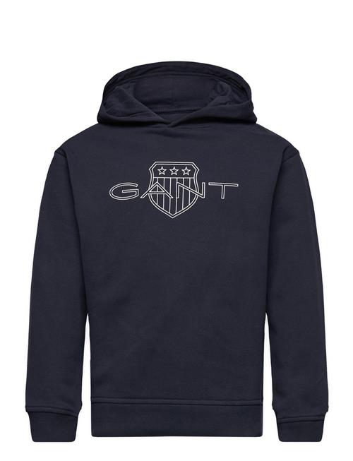 GANT Relaxed Contrast Shield Hoodie GANT Navy