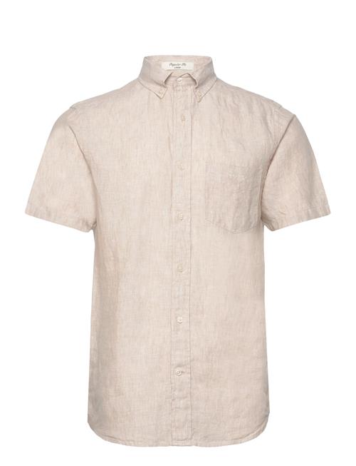 GANT Reg Linen Ss Shirt GANT Beige