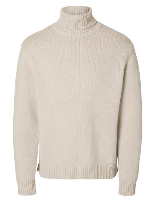 Slhcody Ls Knit Relaxed Roll Neck Selected Cream