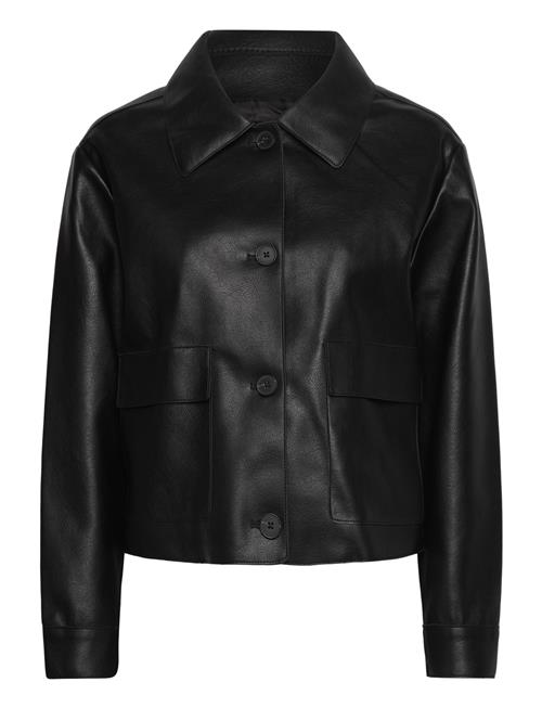 Leather-Effect Jacket With Pockets Mango Black