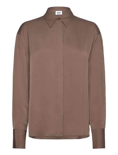 Sibley Satin Blouse Twist & Tango Brown