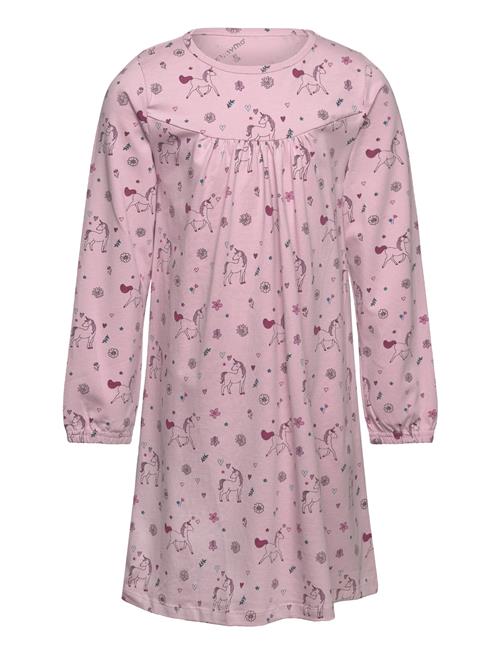 Minymo Nightdress Ls Aop Minymo Pink