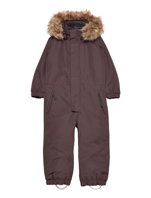 Color Kids Coverall W. Fake Fur Color Kids Burgundy