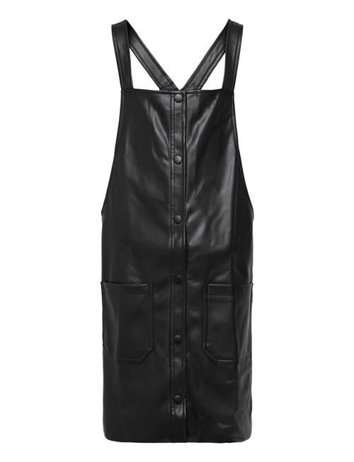 Leather-Effect Pinafore Dress Mango Black