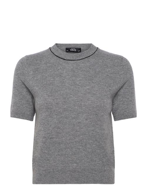 Mango 100 Wool Short-Sleeved Sweater Mango Grey