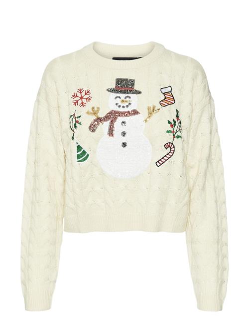 Vero Moda Vmsnowman Cable Ls Short Pullover Xmas Vero Moda Cream