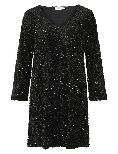 Vifaith V-Neck L/S Sequin Dress/Vol Vila Black