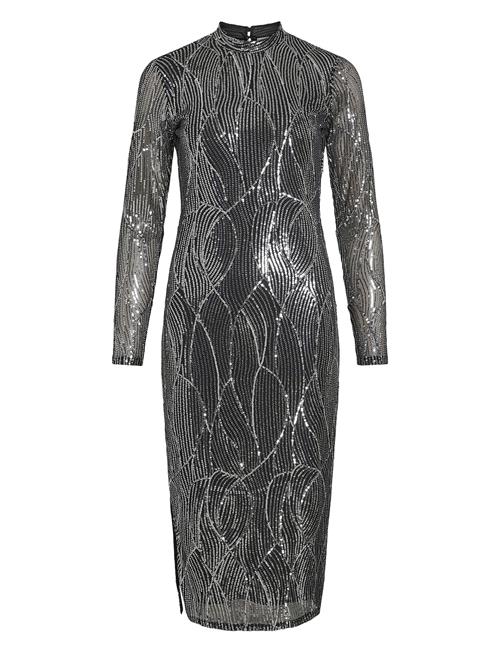 Vigigi Highneck Sequin L/S Midi Dress/Dc Vila Black