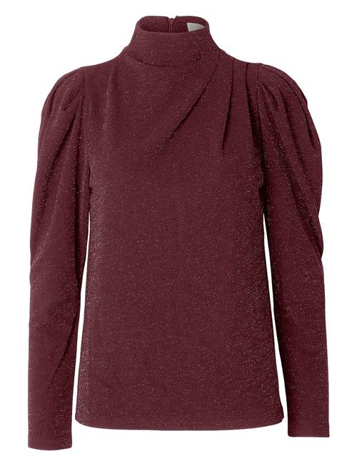 Selected Femme Slfmarwa Ls High Neck Top Selected Femme Burgundy