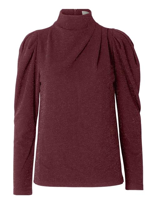 Slfmarwa Ls High Neck Top Selected Burgundy
