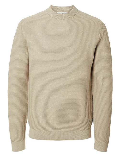 Selected Homme Slhtion Ls Knit Structure Mock Neck Selected Homme Beige