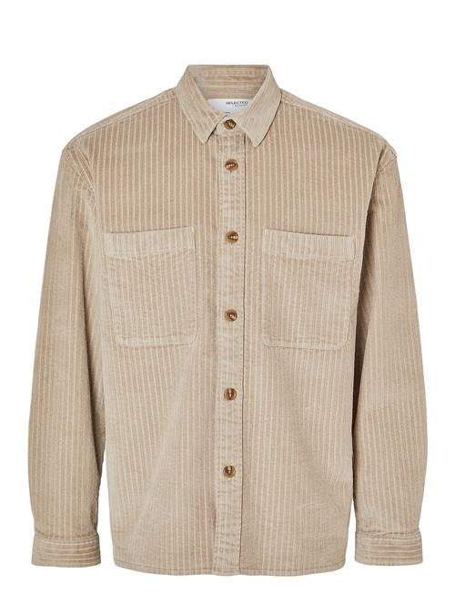Slhpeder-Cordruroy Overshirt Ls Selected Beige