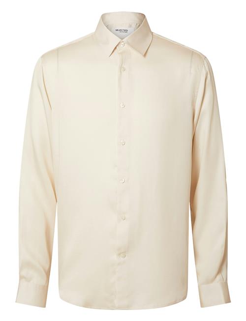 Selected Homme Slhrelaxcharlie Satin Ls Shirt Selected Homme Cream