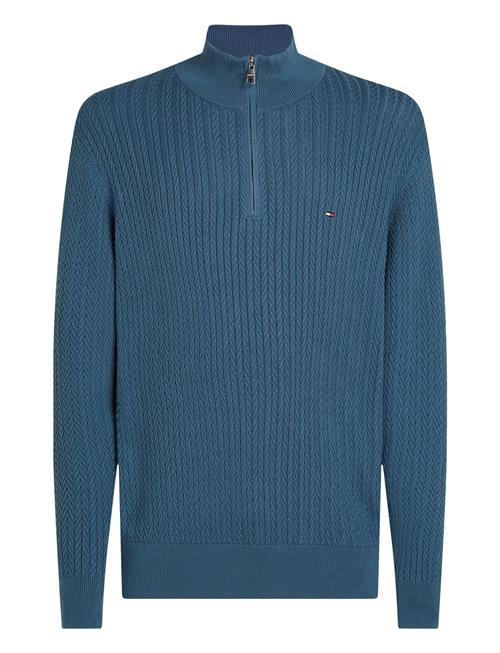 Tommy Hilfiger Herringb Structure Zip Mock Tommy Hilfiger Blue