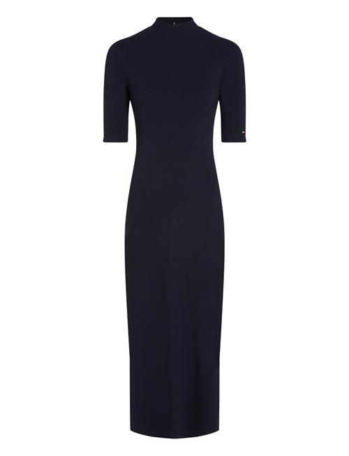 Slim 5X2 Rib Midi Dress 1/2 Tommy Hilfiger Navy