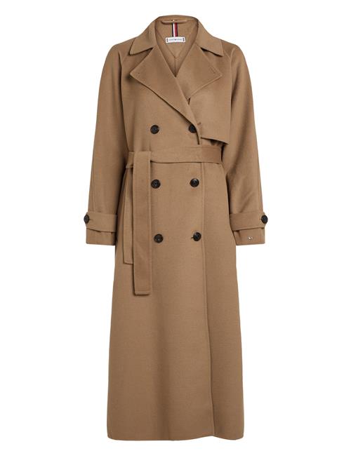 Over D Df Wool Blend Trench Tommy Hilfiger Brown