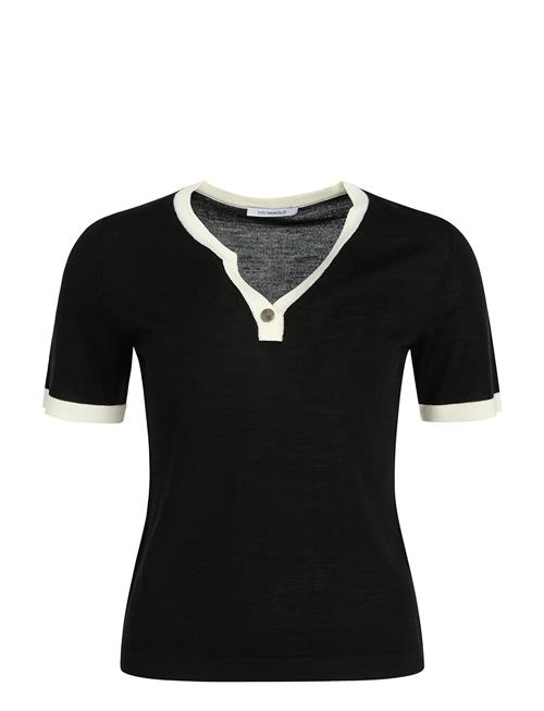 Ivo Nikkolo Merino Wool Short Sleeve Knit Top, Kendra 2 Ivo Nikkolo Black