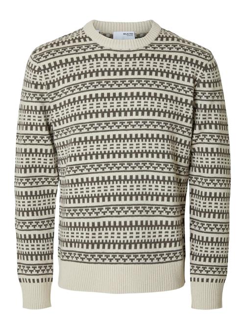 Slhfarfly Ls Knit Crew Neck Selected Cream