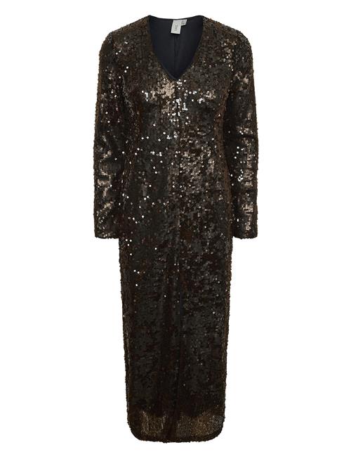 YAS Yaspio Ls Sequin Long Dress - Show YAS Brown